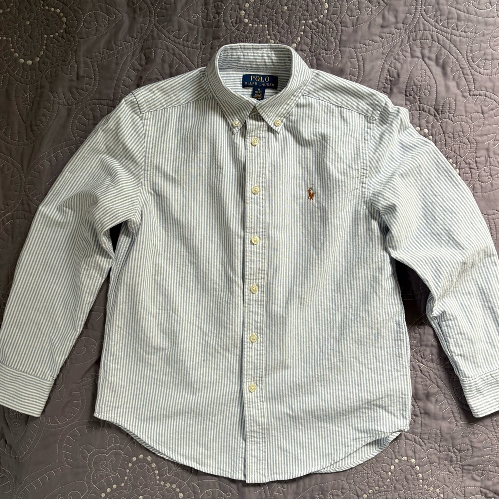 Polo by Ralph Lauren Pinstripe Shirt - White and Blue
